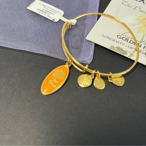 Alex and Ani Golden Flower Bangle. Chrysanthemum. NWT new. Perfect gift - Picture 3 of 8